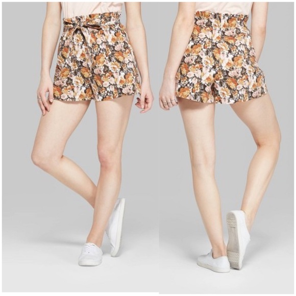wild fable Pants - NWOT High Paper bag Waist Floral Shorts